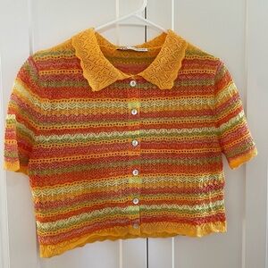 Cropped multi-colored top